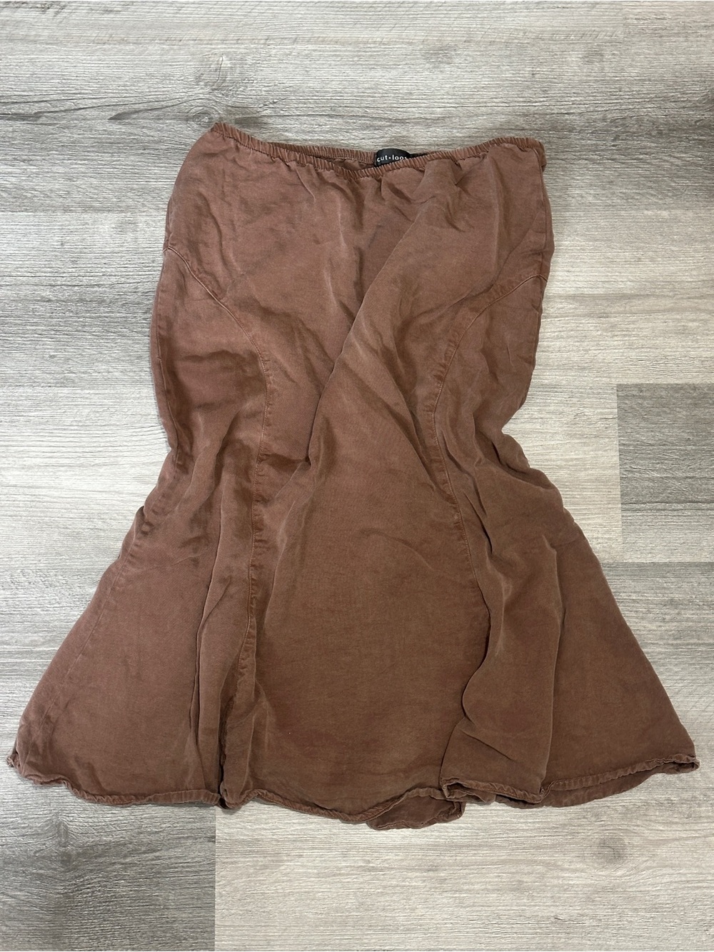 Cut Loose Brown Flowy Midi Skirt Y2K Boho Size S
